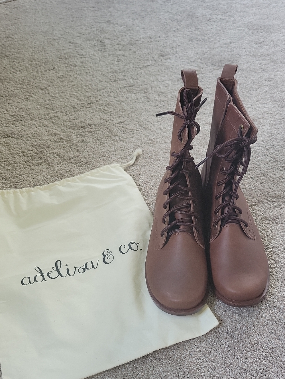 Adelisa & Co. Women's Brown Lace-Up Ankle Boots